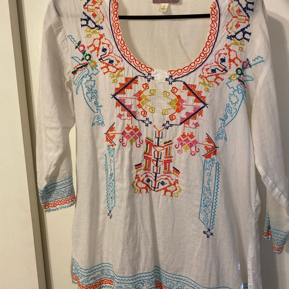 Harper Embroidered White Blouse!